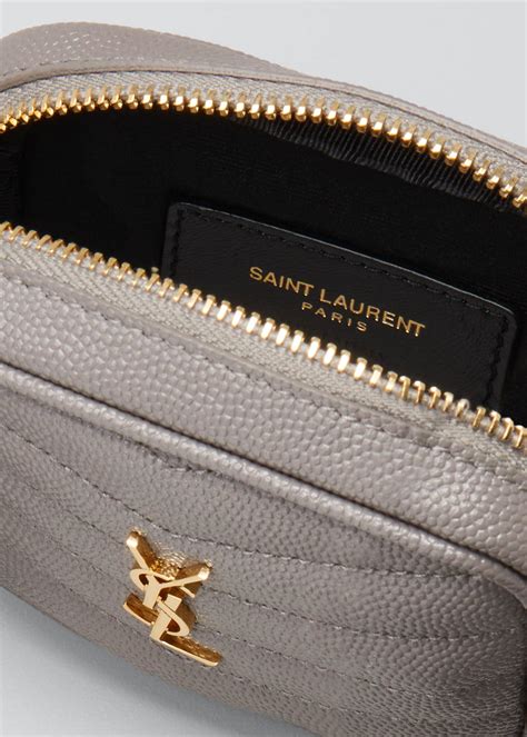 Saint Laurent Monogram YSL Grain de Poudre Key Pouch on Chain